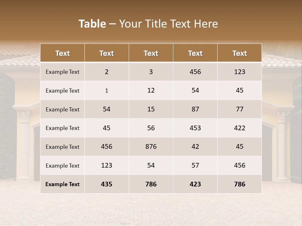 Large Style Driveway PowerPoint Template