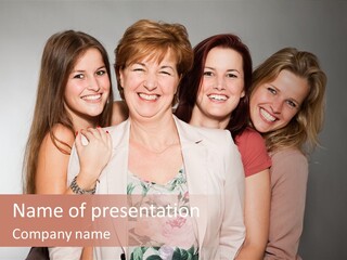 Cute Women Blue PowerPoint Template