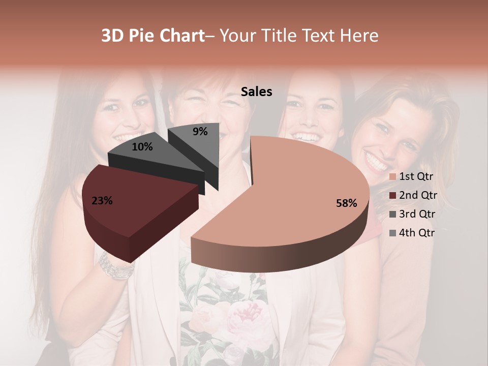 Cute Women Blue PowerPoint Template