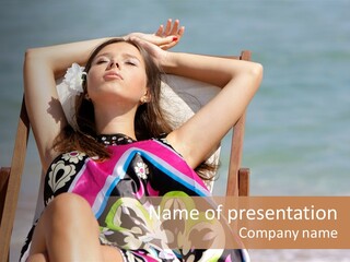 Sand Young Woman PowerPoint Template