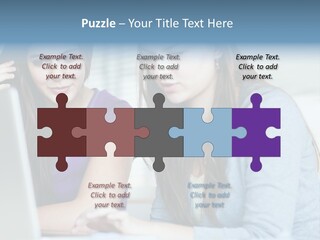 Teamwork Colorful Female PowerPoint Template