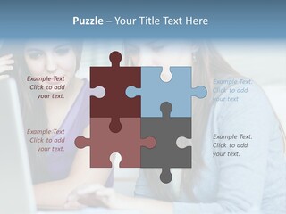 Teamwork Colorful Female PowerPoint Template