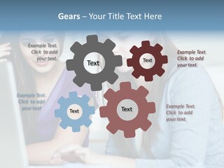Teamwork Colorful Female PowerPoint Template