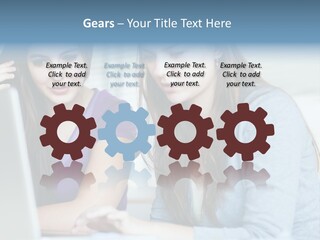 Teamwork Colorful Female PowerPoint Template