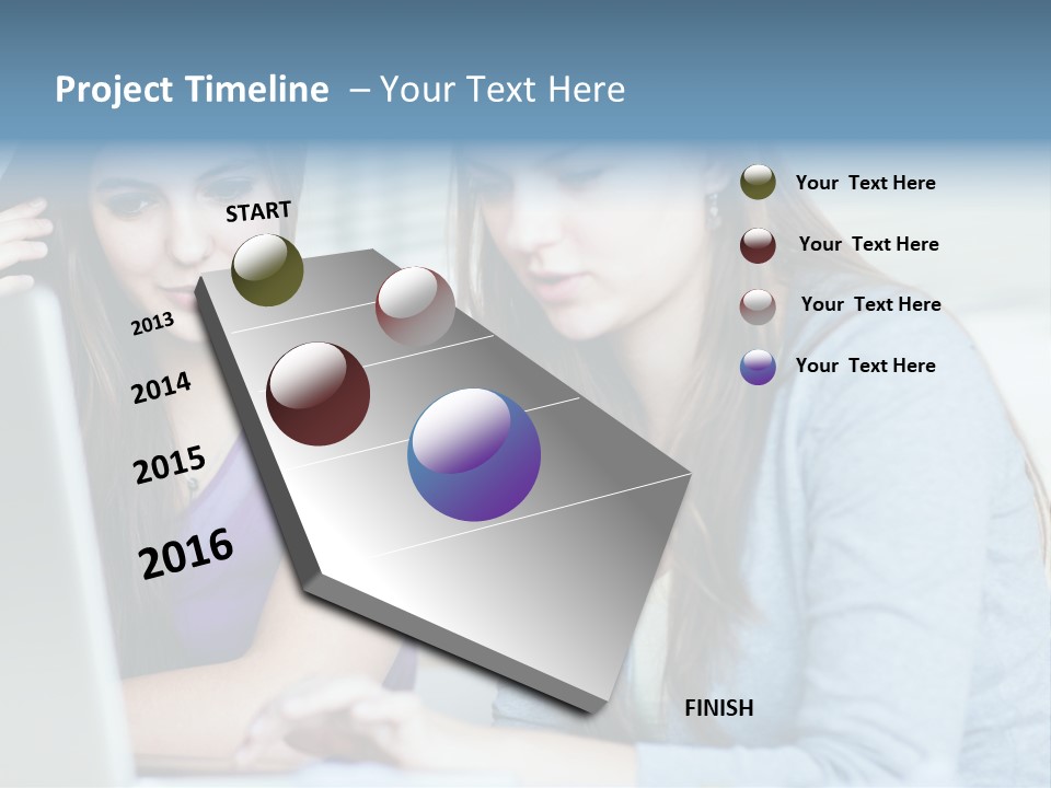 Teamwork Colorful Female PowerPoint Template