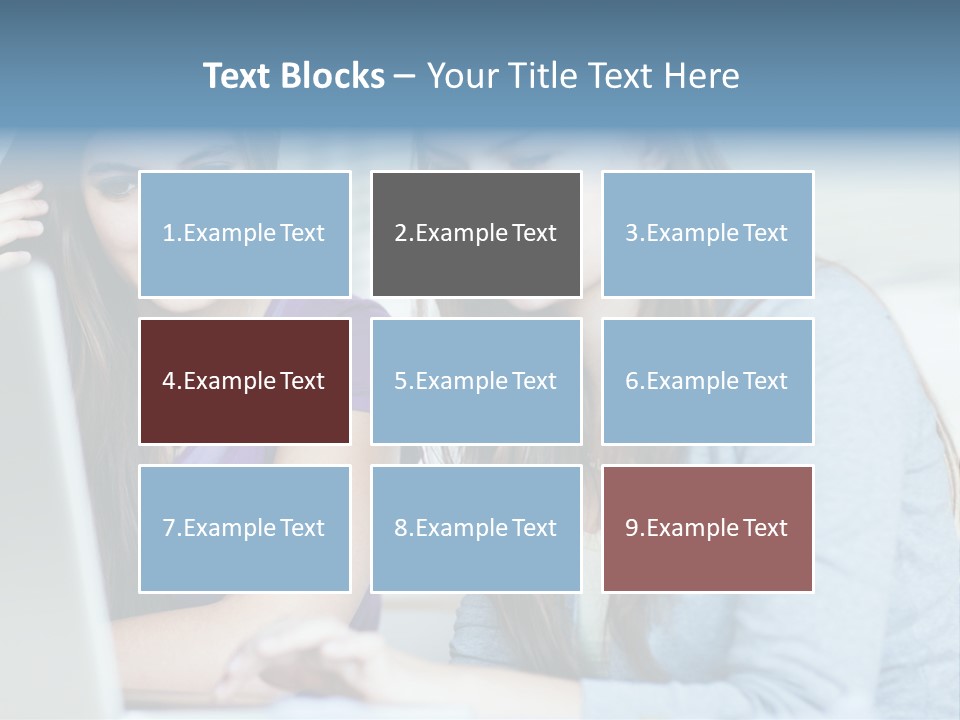 Teamwork Colorful Female PowerPoint Template