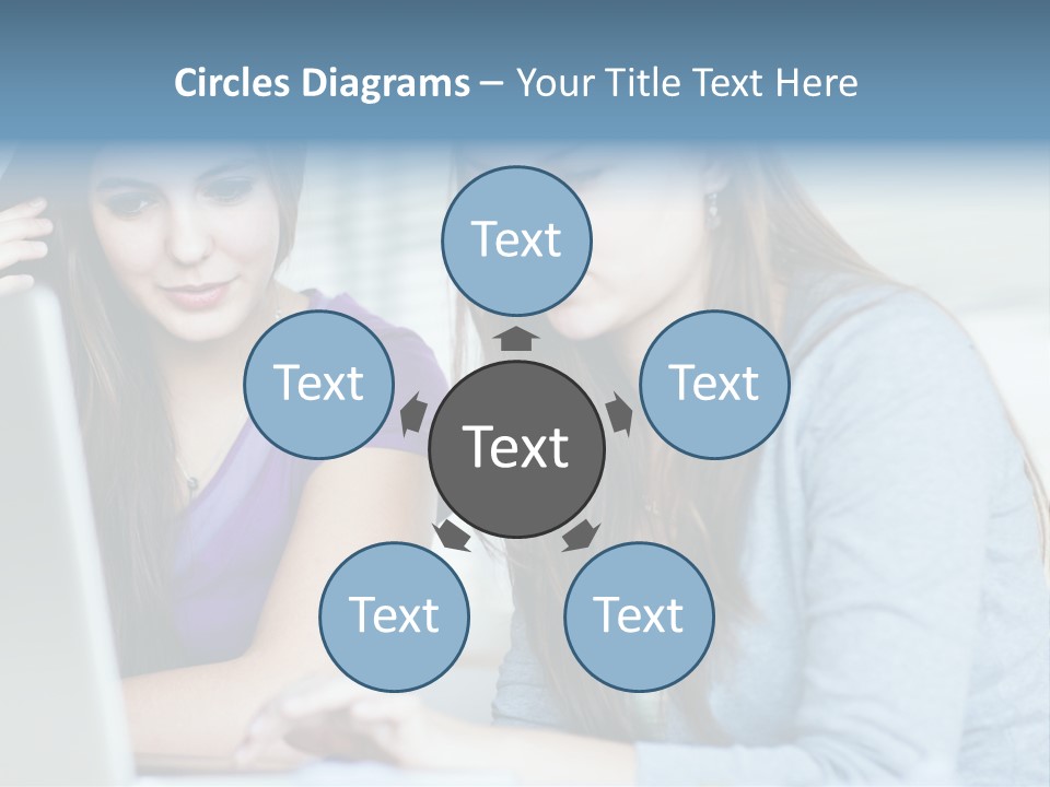Teamwork Colorful Female PowerPoint Template