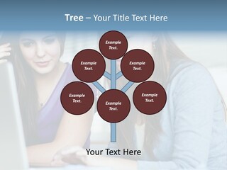 Teamwork Colorful Female PowerPoint Template