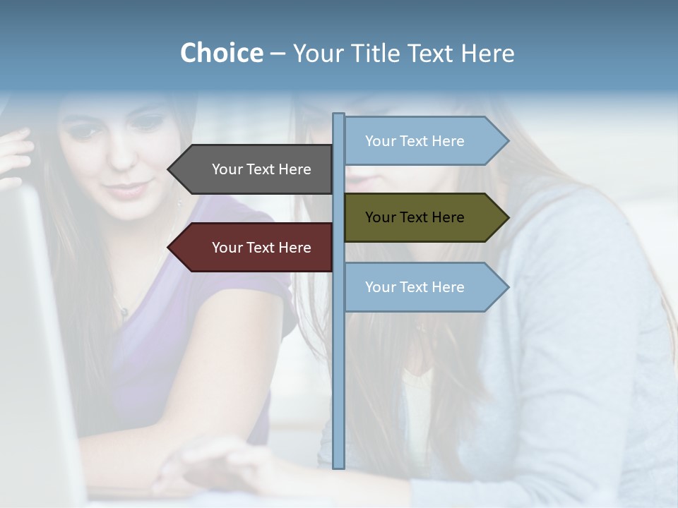 Teamwork Colorful Female PowerPoint Template