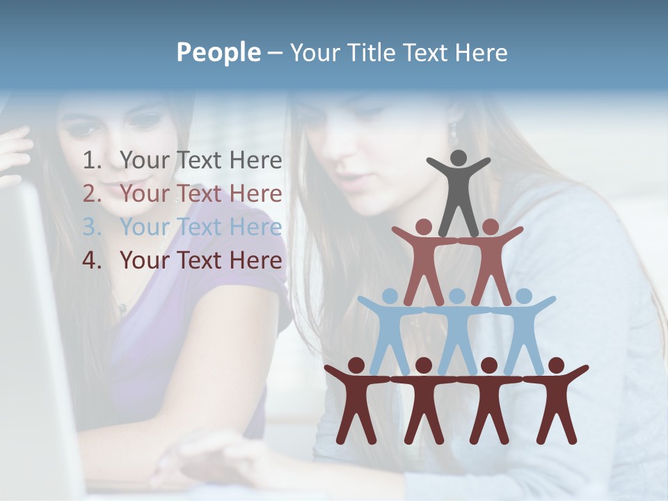 Teamwork Colorful Female PowerPoint Template