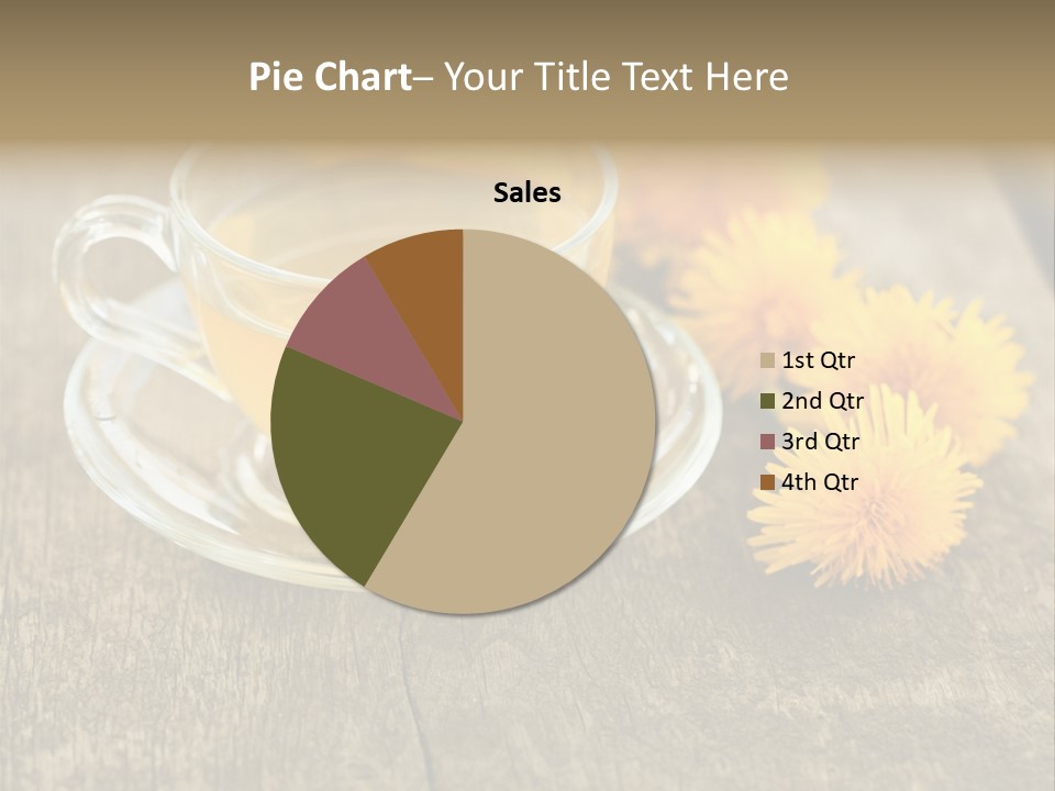 A Cup Of Tea With Dandelions On A Wooden Table PowerPoint Template