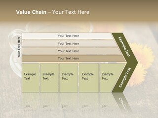 A Cup Of Tea With Dandelions On A Wooden Table PowerPoint Template