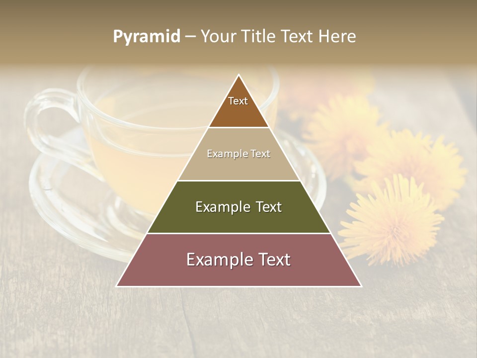 A Cup Of Tea With Dandelions On A Wooden Table PowerPoint Template