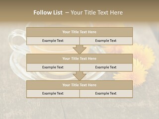 A Cup Of Tea With Dandelions On A Wooden Table PowerPoint Template