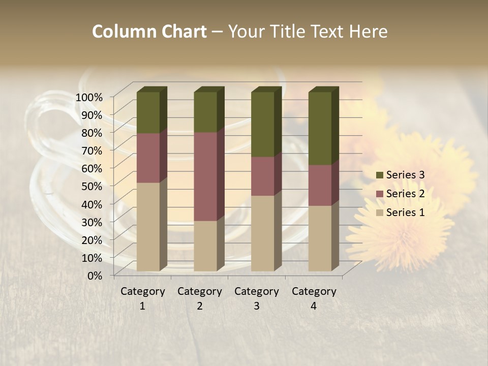 A Cup Of Tea With Dandelions On A Wooden Table PowerPoint Template
