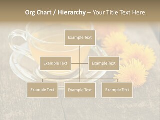 A Cup Of Tea With Dandelions On A Wooden Table PowerPoint Template