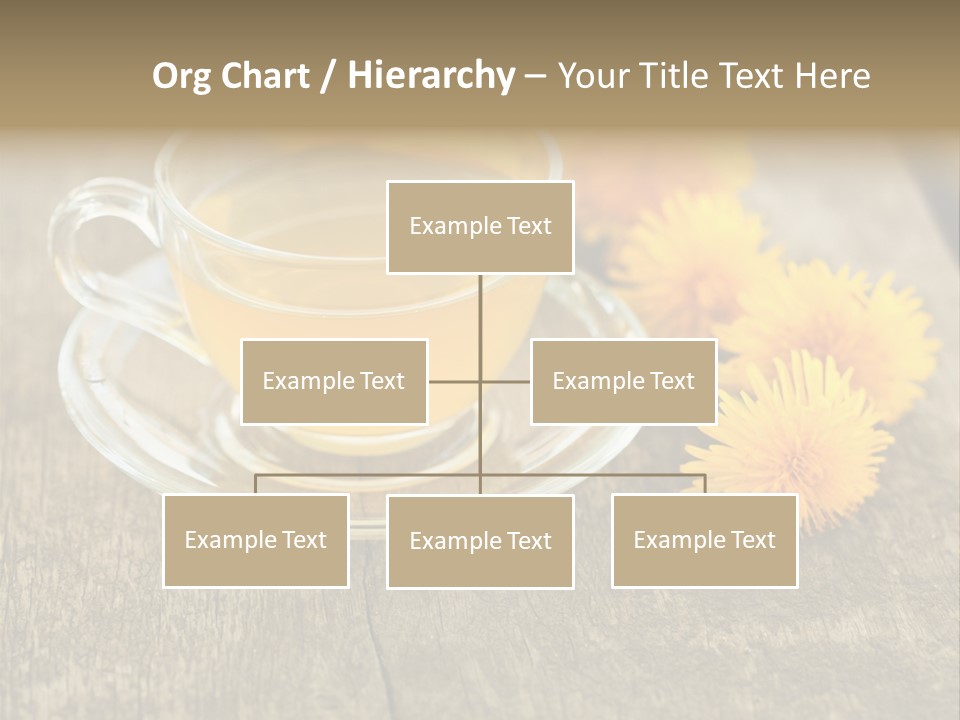 A Cup Of Tea With Dandelions On A Wooden Table PowerPoint Template