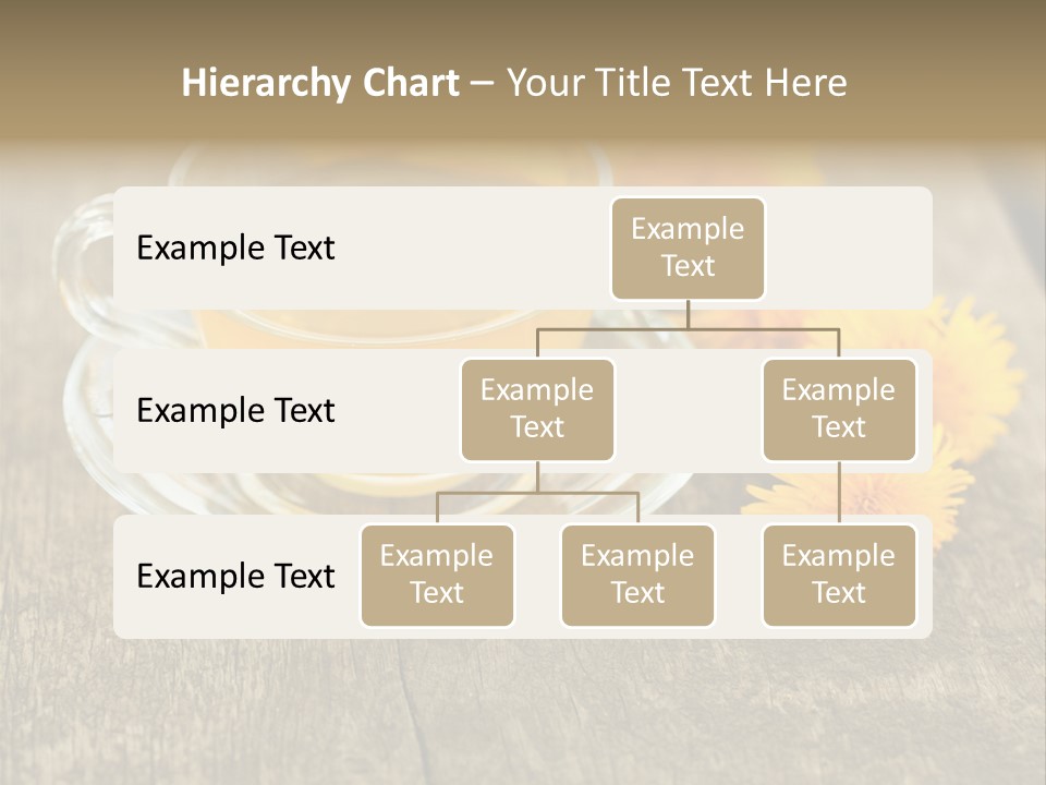 A Cup Of Tea With Dandelions On A Wooden Table PowerPoint Template
