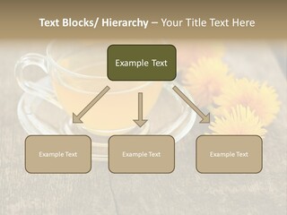A Cup Of Tea With Dandelions On A Wooden Table PowerPoint Template