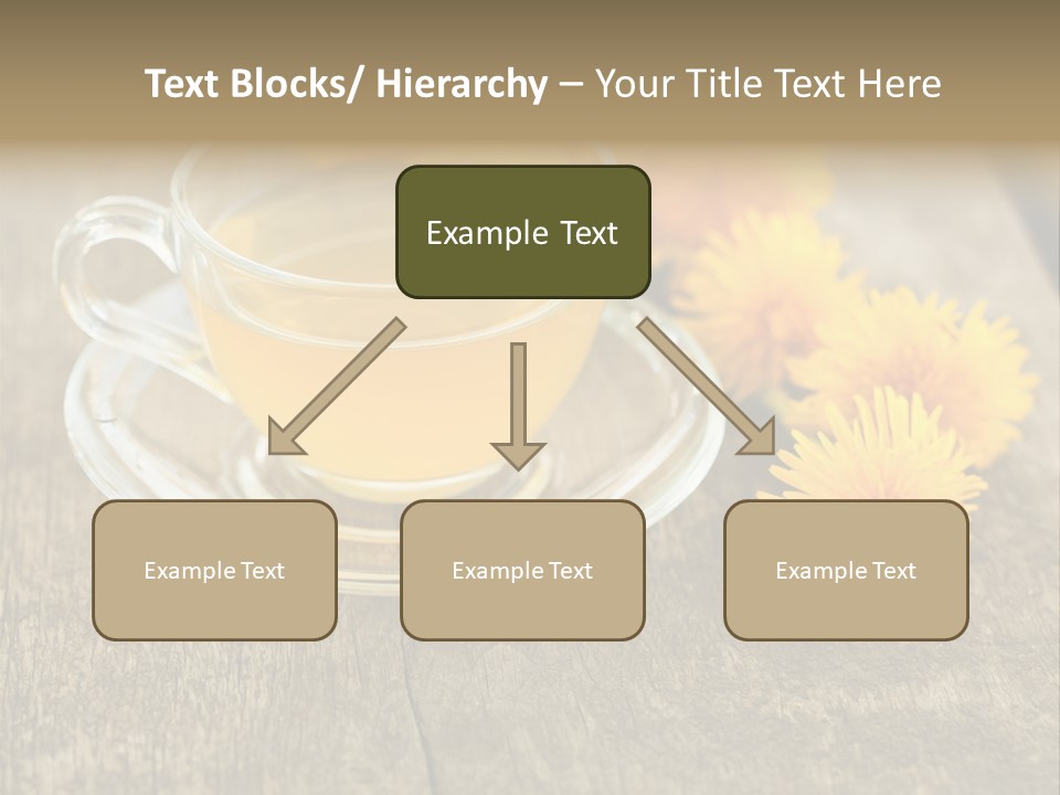 A Cup Of Tea With Dandelions On A Wooden Table PowerPoint Template