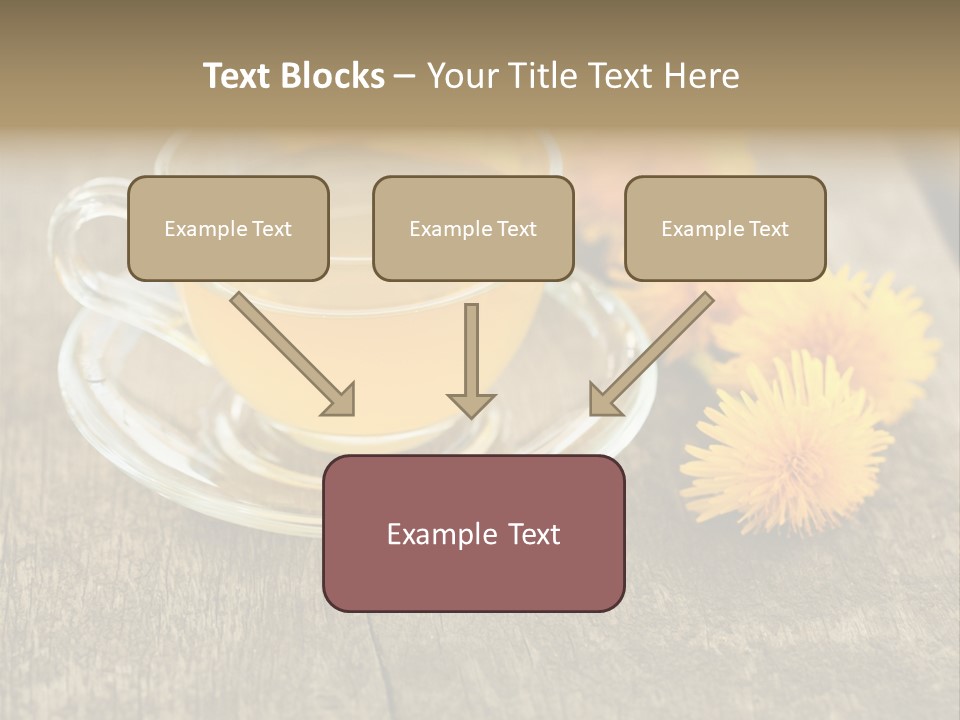 A Cup Of Tea With Dandelions On A Wooden Table PowerPoint Template