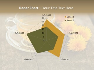 A Cup Of Tea With Dandelions On A Wooden Table PowerPoint Template