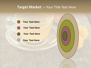 A Cup Of Tea With Dandelions On A Wooden Table PowerPoint Template