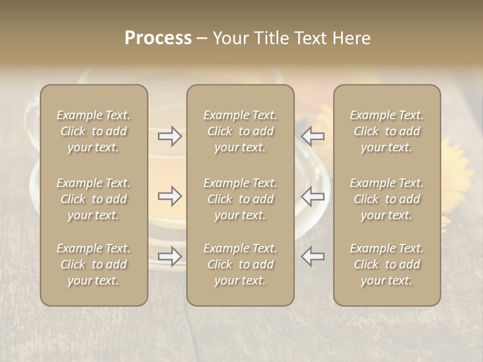 A Cup Of Tea With Dandelions On A Wooden Table PowerPoint Template