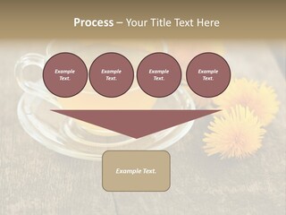 A Cup Of Tea With Dandelions On A Wooden Table PowerPoint Template