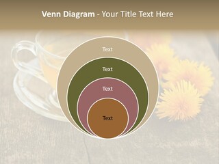 A Cup Of Tea With Dandelions On A Wooden Table PowerPoint Template