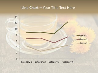 A Cup Of Tea With Dandelions On A Wooden Table PowerPoint Template