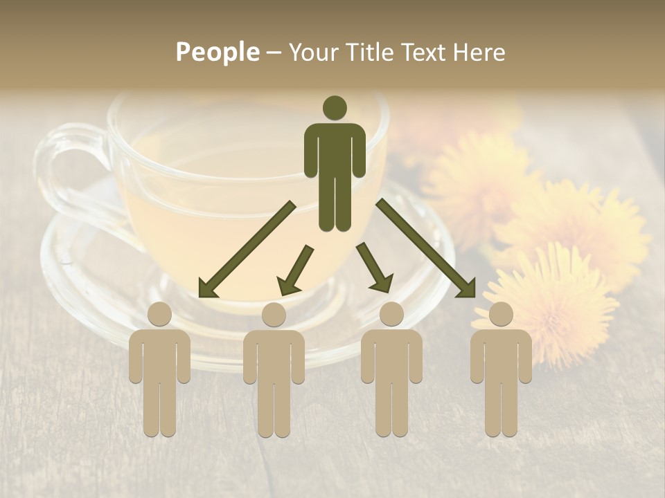A Cup Of Tea With Dandelions On A Wooden Table PowerPoint Template