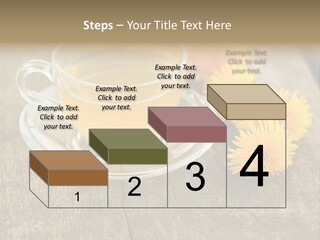 A Cup Of Tea With Dandelions On A Wooden Table PowerPoint Template