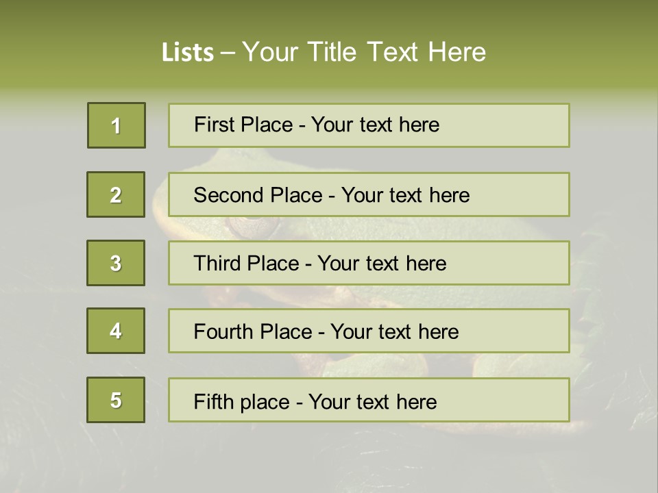 Frog Green Frog Nature PowerPoint Template