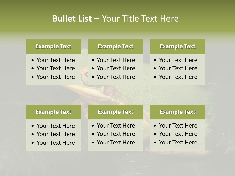 Frog Green Frog Nature PowerPoint Template