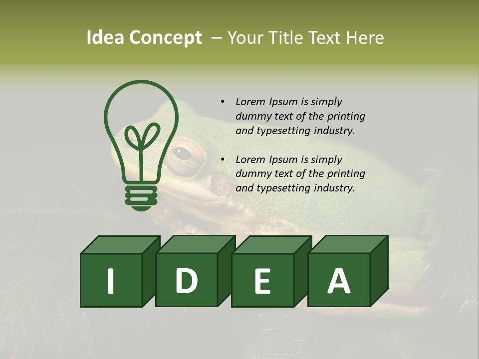 Frog Green Frog Nature PowerPoint Template