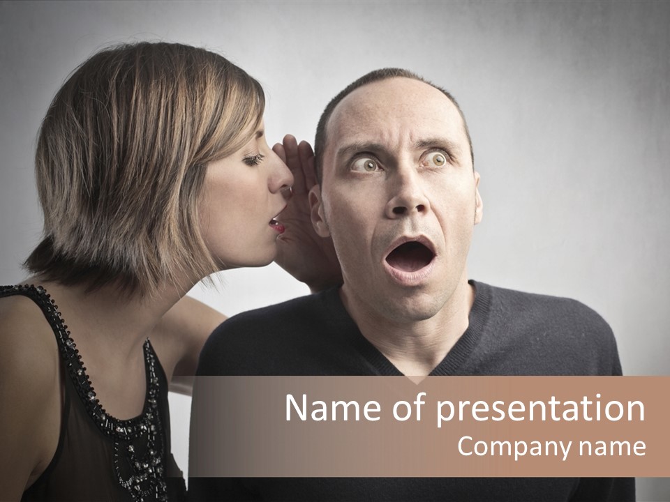 Portrait Gossip Happy PowerPoint Template