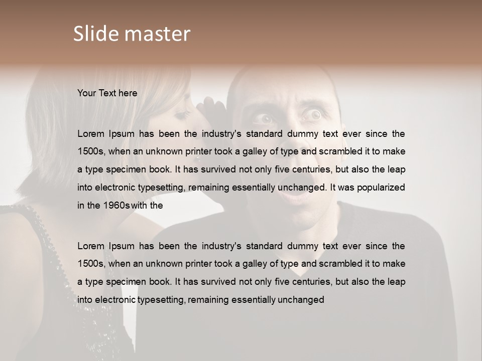 Portrait Gossip Happy PowerPoint Template