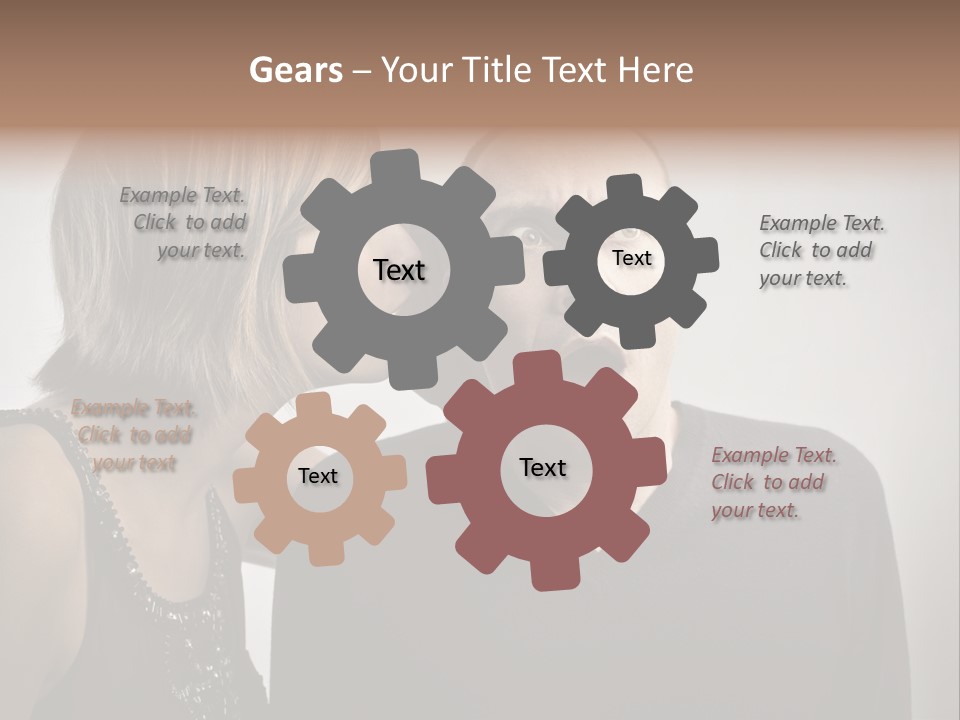 Portrait Gossip Happy PowerPoint Template