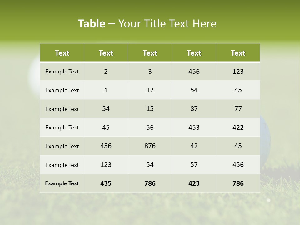 Green Ball Chip PowerPoint Template