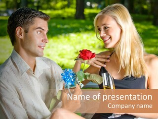 Rosa Flower Girlfriend PowerPoint Template