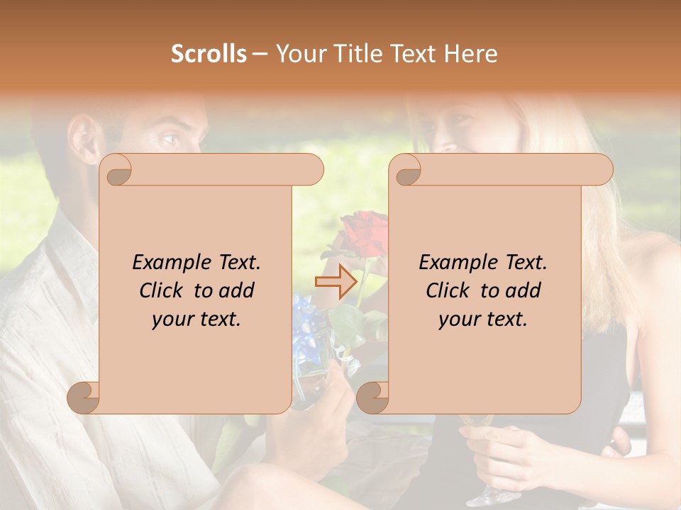 Rosa Flower Girlfriend PowerPoint Template