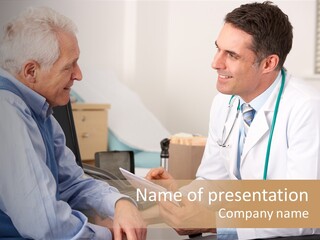 Half Length Spending Time Patient PowerPoint Template