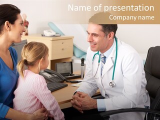 Practitioner Stethoscope Chatting PowerPoint Template