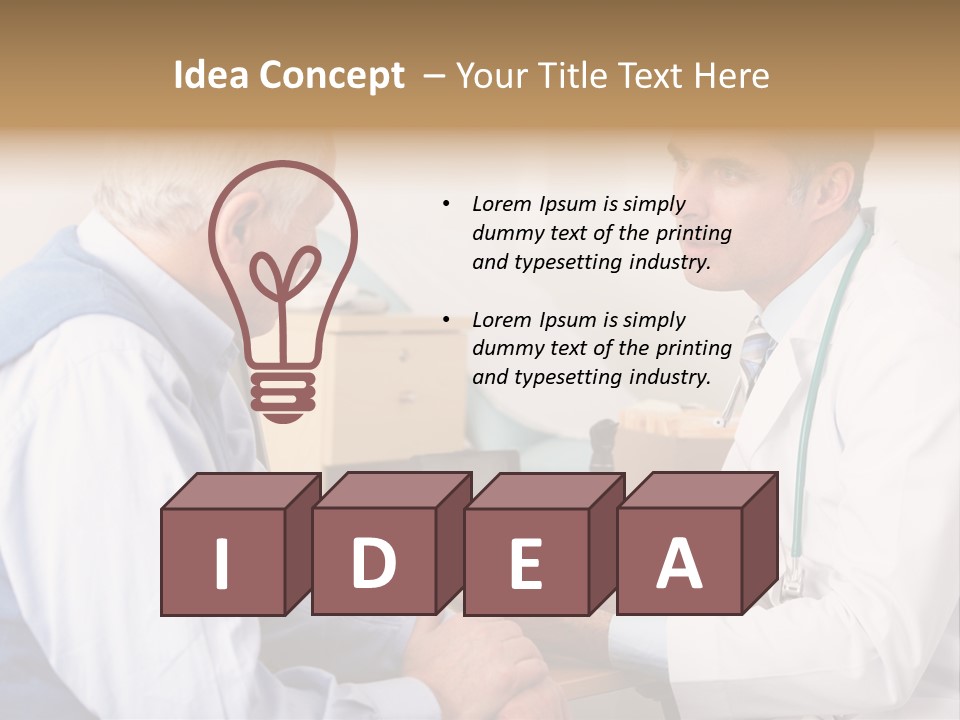 White Coat Older Doctor's Surgery PowerPoint Template