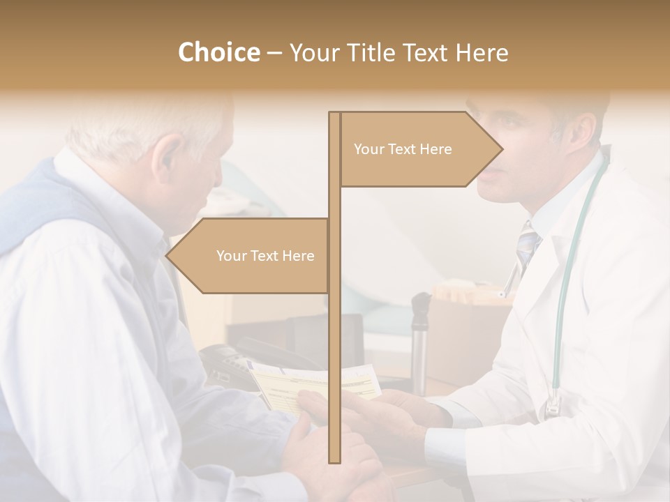 White Coat Older Doctor's Surgery PowerPoint Template
