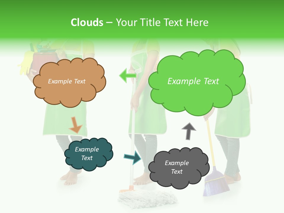 Household Cute White PowerPoint Template