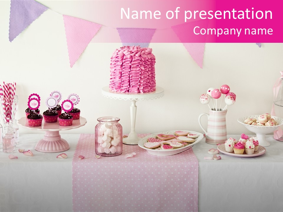 Food Cakepop Dessert Table PowerPoint Template