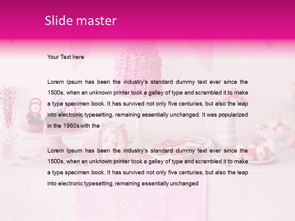 Food Cakepop Dessert Table PowerPoint Template