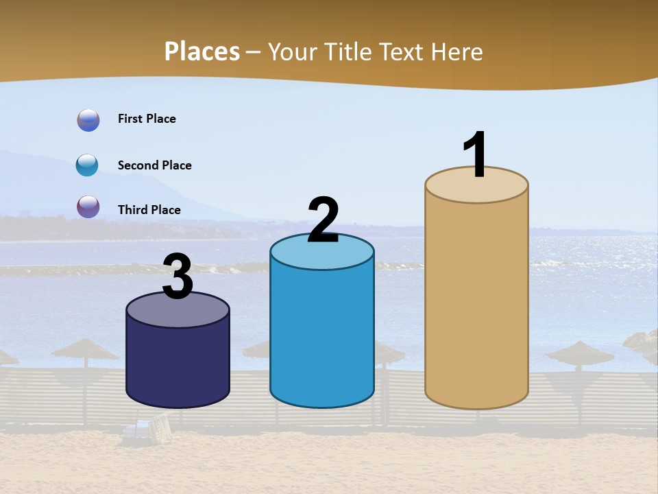 Sunbathe Malaga Umbrellas PowerPoint Template